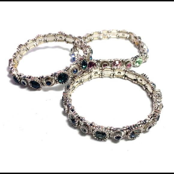 Set of 3 Jeweled Bracelets - Picture 2 of 3